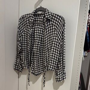 Dress Forum Black and White Plaid Button Down Shirt